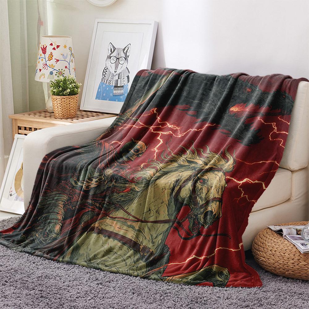Dragons  Print Flannel Blanket, High quality Comfortable for All Seasons, Home Decor, Warmth and Comfort
