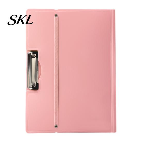 Wear-resistant File Holder Folder for A3 Size Paper, Document Organizer with Metal Plastic Clip, Solid Color Clipboard Home School Office Supplies