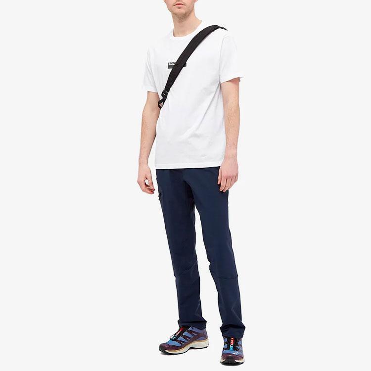 STONE ISLAND Маленький логотип Одна футболка Белый Мужские топы 74152NS55-V0001
