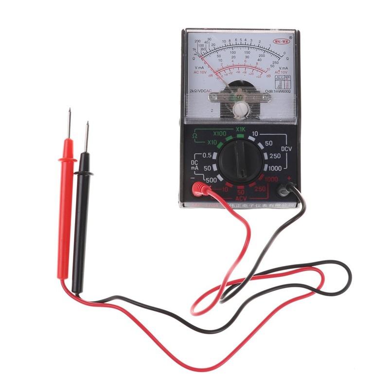 MF-110A Аналоговый мультиметр AC/DC с тестовым щупом Постоянный/переменный ток 250 В 1000 В Вольтметр 250 мА Амперметр Измеритель Аналоговый мультиметр Тестер MF-110A