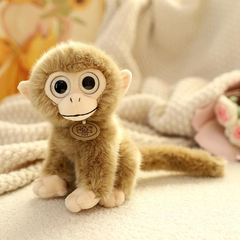 Cute Simulation Animal Little Monkey Doll Plush Toy Zoo Big-Eyed Monkey Doll Boy Rag Doll
