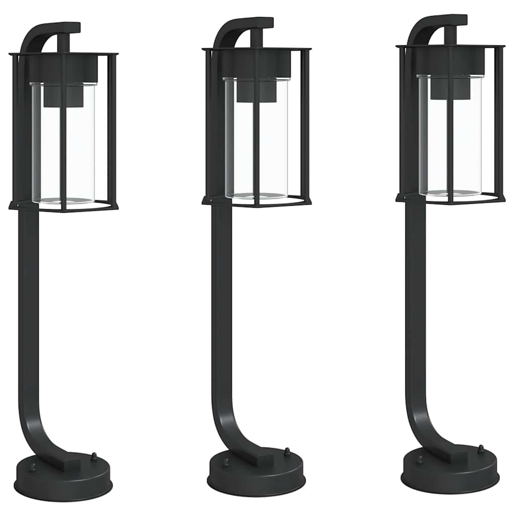 Path Lights 3 pcs Black 60 cm Stainless Steel