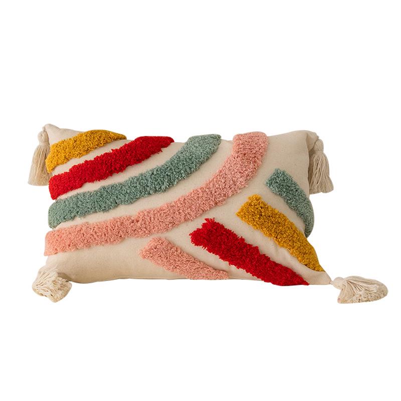 Kids' Cartoon Tufted Embroidered Pillow: Cozy Bedside or Sofa Backrest Cushion