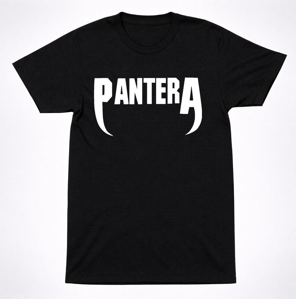 Черная футболка с клыкастым логотипом Pantera Зубы Классическая Графическая футболка метал-группы Groove