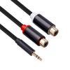 3.5mm Male To Dual RCA Female Cable 1/8 Inch To Double RCA Stereo Audio Cable Gold Plated 1Ft