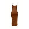 Drawstring Bodycon Cami Dress, Sexy Split Spaghetti Strap Dress, Women's Clothing