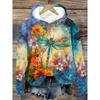 Women Hoodies Dragonfly Floral 3d Print Hoodie Women Fashion Oversized Hoodie Sweatshirt Women Sweats Long Sleeve Hoodie Falls