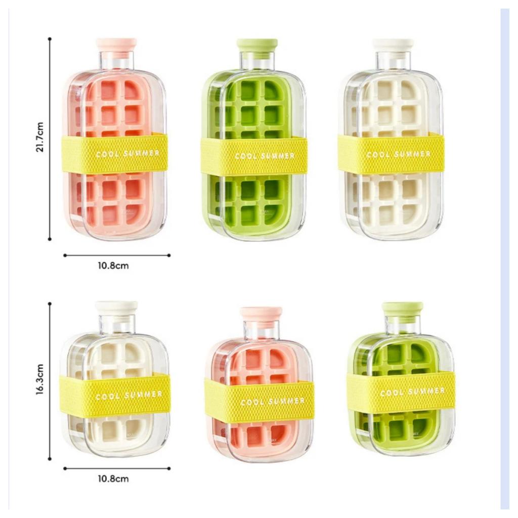 Бутылка для приготовления льда с крышкой-соломинкой, портативный прессованный лоток для льда для летнего использования на открытом воздухе, самодельный холодильник, морозильник, льдогенератор