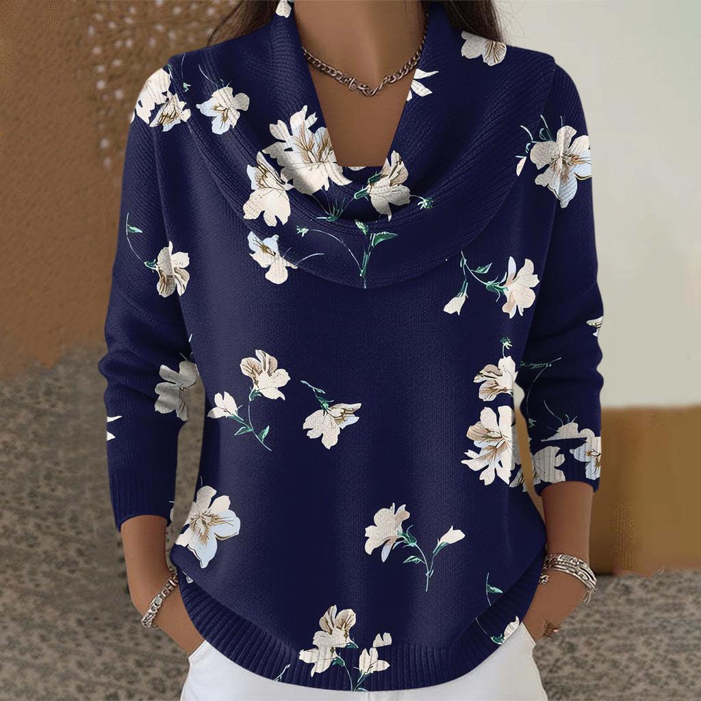 Женский повседневный и модный свитер с круглым вырезом, длинными рукавами и принтом