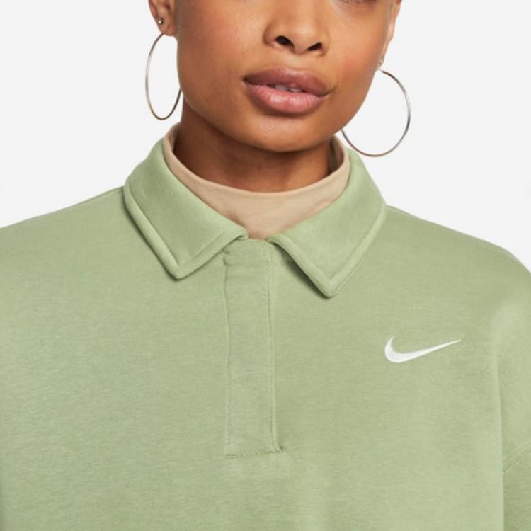 Nike Однотонная рубашка поло с длинным рукавом, женские топы Matcha DQ5868-334