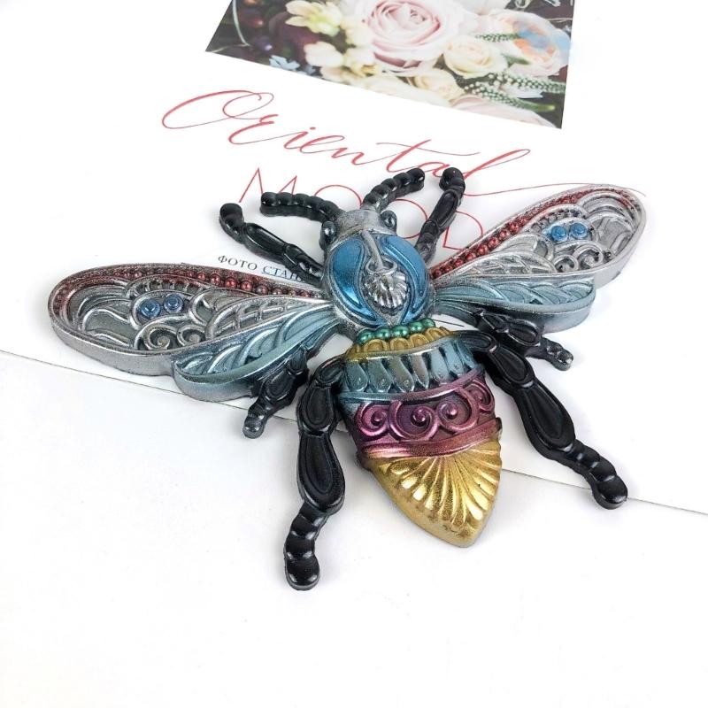 Glossy Large Bees-shape Ornaments Silicone Epoxy Resin Mold DIY Keychain Pendant Jewelry for Valentine Gift Craft