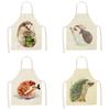 Cleaning Anti-stain and Oil Apron Cartoon Hedgehog Theme Printed Kitchen Cooking Baking Apron Unisex Dinner Bib Linen Apron