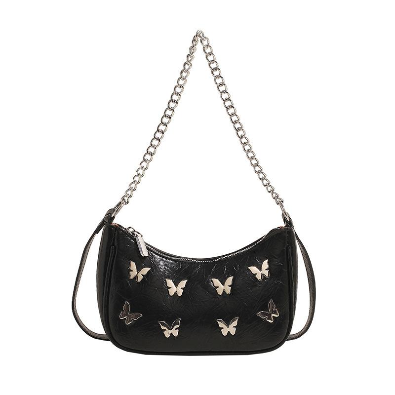 Bag Women's 2025 New High-end Summer Versatile Fashion Butterfly Shoulder Crossbody Bag Simple Chain Underarm Bag