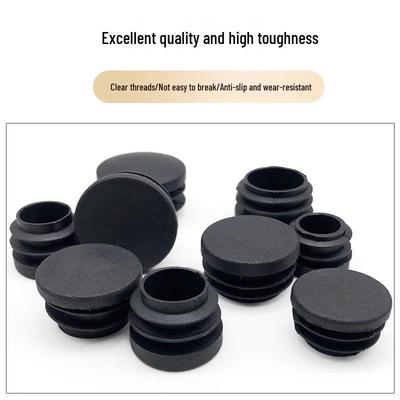 Черная круглая пластиковая заглушка для ножек стульев и столов, заглушка из нержавеющей стали, заглушка для трубы
