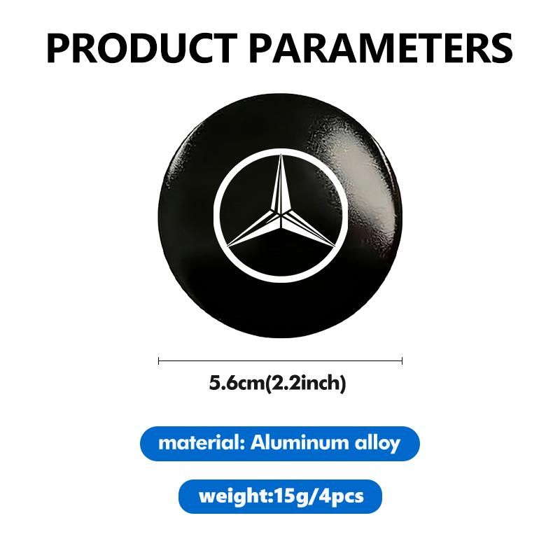 4pc 56mm Car Logo Wheel Center Sticker Emblem Rim Caps Hub Accessories For Benz Exclusive AMG W124 W203 W204 SPRINTER V CLASS FI1