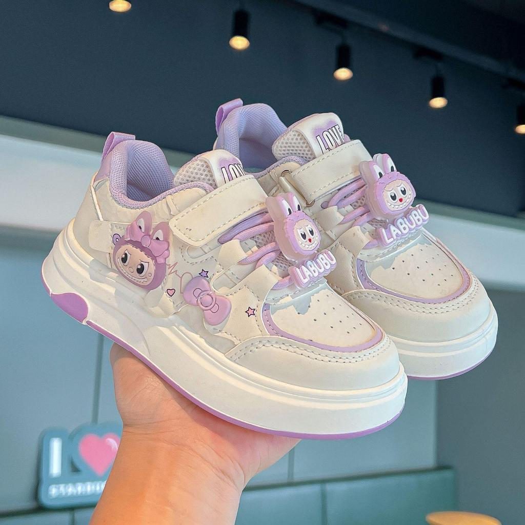 Детские повседневные спортивные туфли с липучками 2026 года с мультяшным принтом - Нескользящие, Весна/Осень, Студенческие одиночные туфли