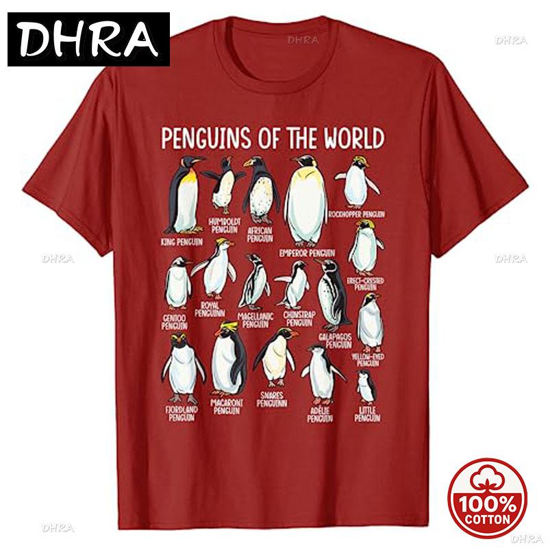Penguins Of The World Zookeeper Sea Animal Penguin Lovers Unisex Tshirt Types Of Penguins Graphic Tops Marine Biologists Clothes