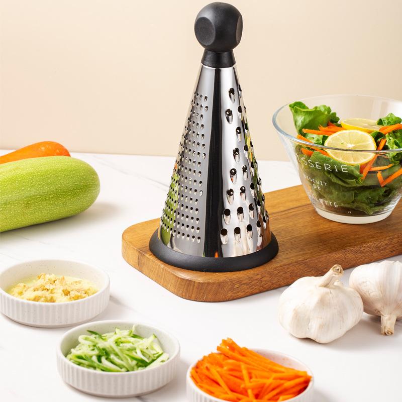 Multifunctional Vegetable Cutter Vegetable Grater Vertical Stainless Steel Cone Grater Three-Sided Grater Potato Grater Cheese G 6