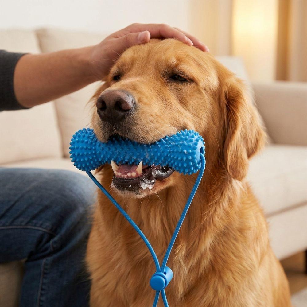 Bite-Resistant Pet Teeth Cleaning Toy with Rope Interactive Dog Toy Dog Chew Stick Interactive Tug