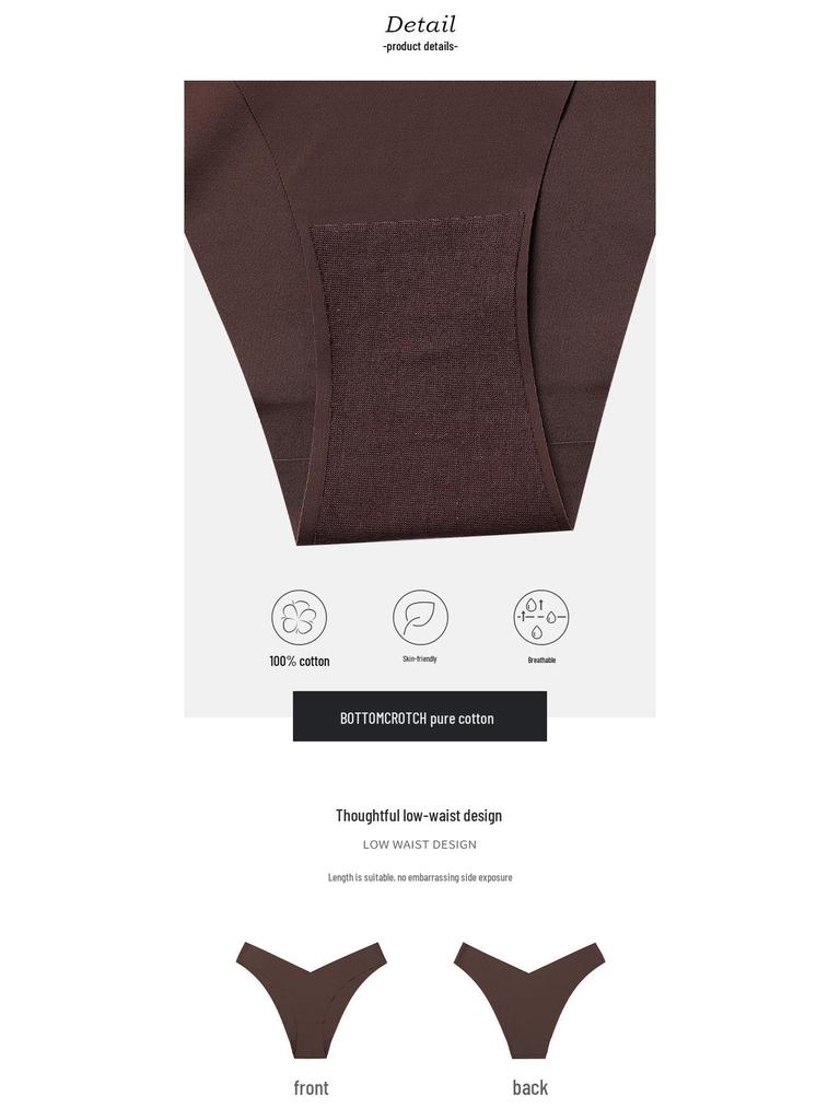 Plus Size Ice Silk Seamless Maternity V-Neck Low Waist One-Piece Sport Breathable Brazilian Panties