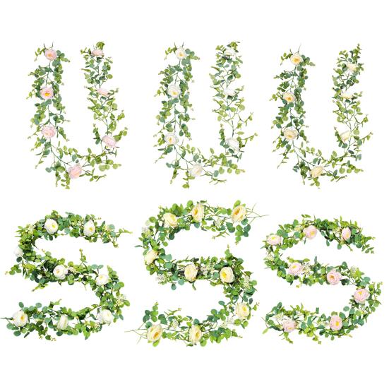 Искусственная лоза Реалистичная искусственная цветочная гирлянда Элегантная искусственная роза для украшения свадебной вечеринки