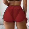 Women's Mesh Transparent Bikini Cover Summer Beach Shorts Drawstring Swimwear