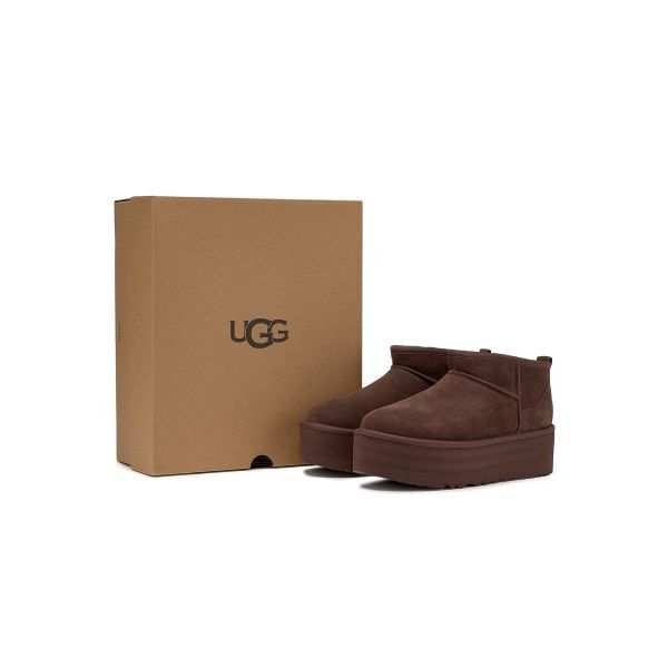UGG Классические ультра мини-ботинки на платформе Burnt Cedar женские кроссовки коричневые 1135092-BCDR