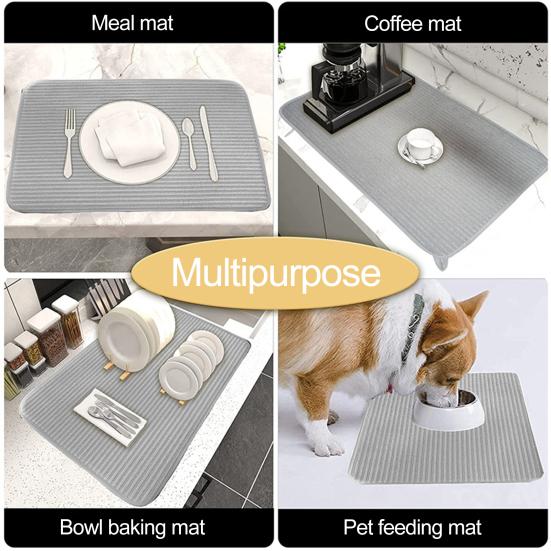 2 шт. большой коврик для сушки посуды, ультра-толстые нескользящие, суперабсорбирующие кухонные подушечки для сушки посуды, сушилки для посуды