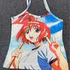 European and American Retro Gothic Women's Tight Y2K Cartoon Pattern Printed Tank Top