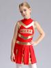 Униформа для девочек, костюм для болельщиц-подростков, командная одежда, без рукавов, контрастное цветное плиссированное платье, костюм на Хэллоуин