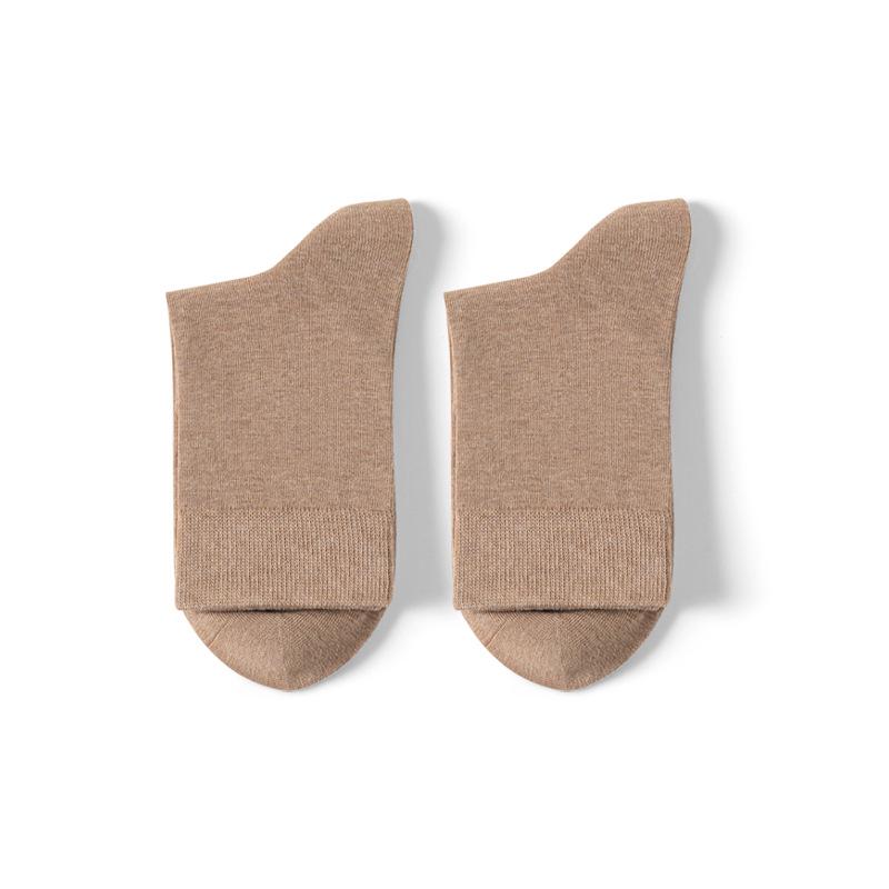Женские носки до середины икры из 100% чистого хлопка - устойчивые к запаху, антибактериальные, не скатывающиеся, с ручным швом на мыске, бесшовные, идеально подходят для весны и осени.