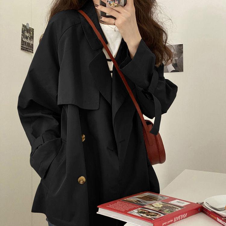 Тренчкот женский короткий весенне-осенний британский стиль темперамент комбинезон куртка