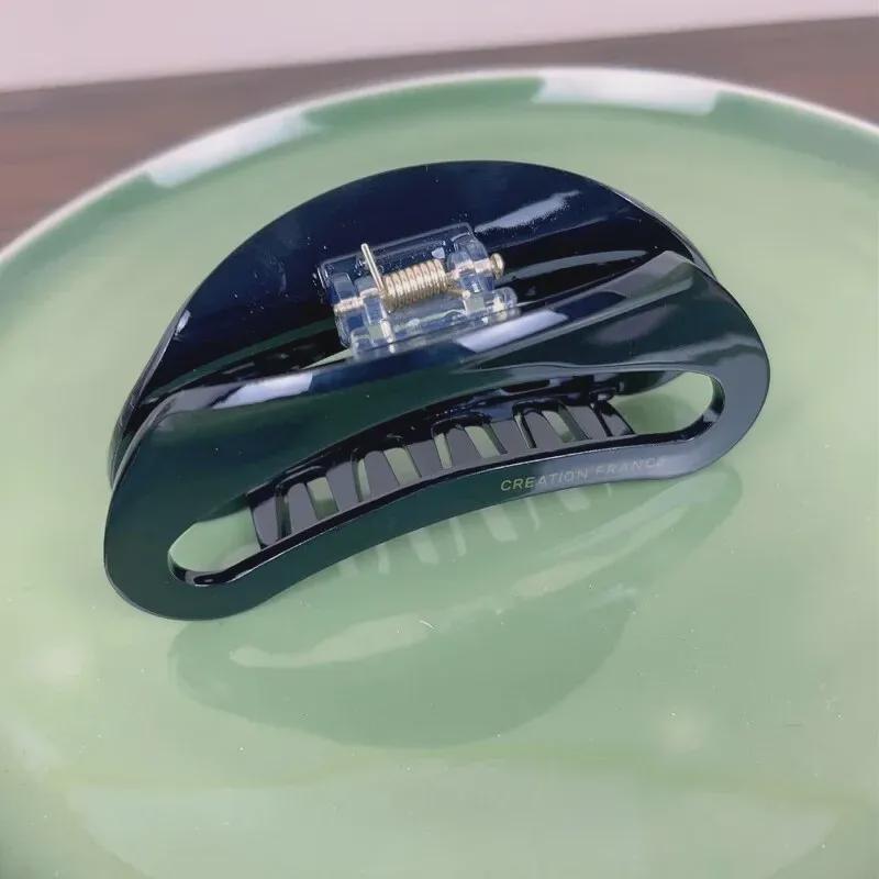 Большая заколка для волос в виде акулы с леопардовым принтом черного цвета с корейской золотой этикеткой