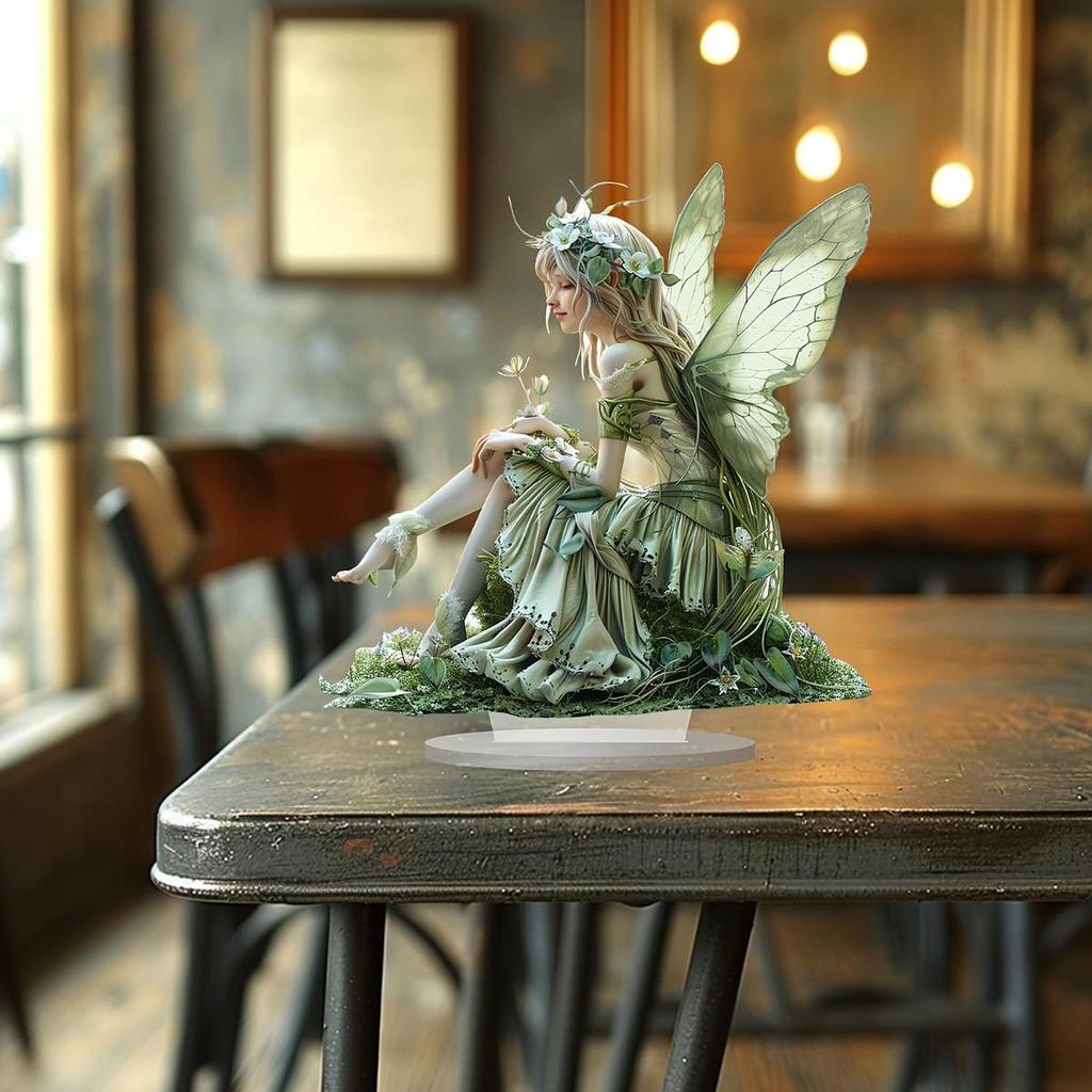 Акриловая статуэтка-знак в форме феи с подставкой, подарочная декоративная фигурка, скульптура для гостиной