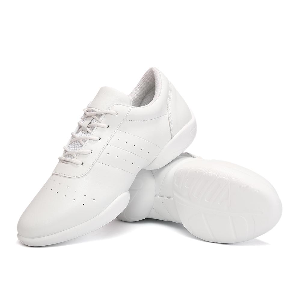 Женские взрослые джазовые танцевальные туфли для квадратного танца, белые кожаные спортивные туфли для женщин, повседневные кроссовки для бега, для улицы