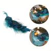 Artificial Blue Peacock Feathered Christmas Tree Decorations Color