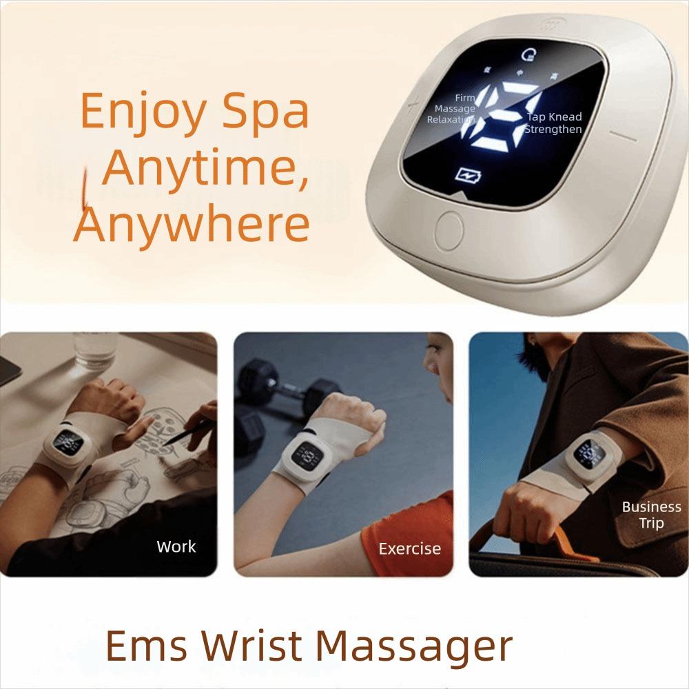 Heat Compress EMS Wrist Massager USB Rechargeable Hand Massage Instrument Carpal Tunnel