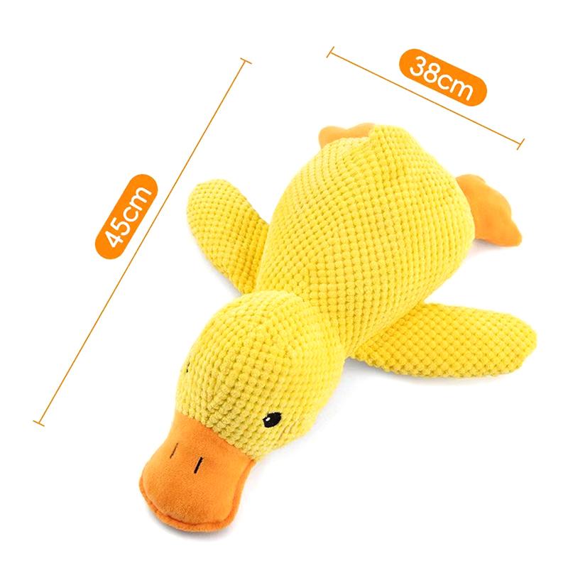 Мультяшная плюшевая игрушка для сна, милая мягкая игрушка в виде утки, прочная, устойчивая к укусам, пищащая, чистящая зубы для домашних животных, жевательная игрушка, товары для животных