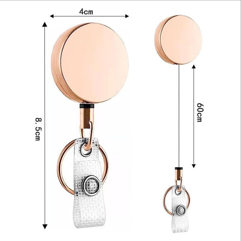 Сверхмощный выдвижной держатель для бейджа, катушка, металлический держатель для бейджа с зажимом для ремня, брелок для ключей для именной карточки