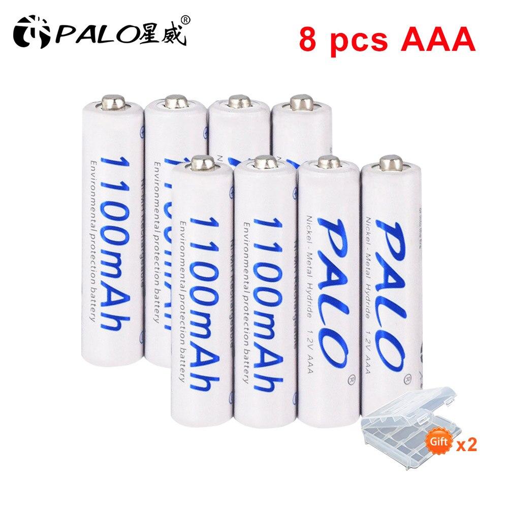 PALO Аккумуляторная батарея AAA AAA 1,2 В AAA батарея 3A 1100 мАч Ni-MH батареи AAA Bateria для игрушек-фонариков