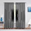 Abstract Stripes Optical Illusion Black White Sheer Voile Curtain for Living Room Bedroom Modern Tulle Curtains Window Drapes