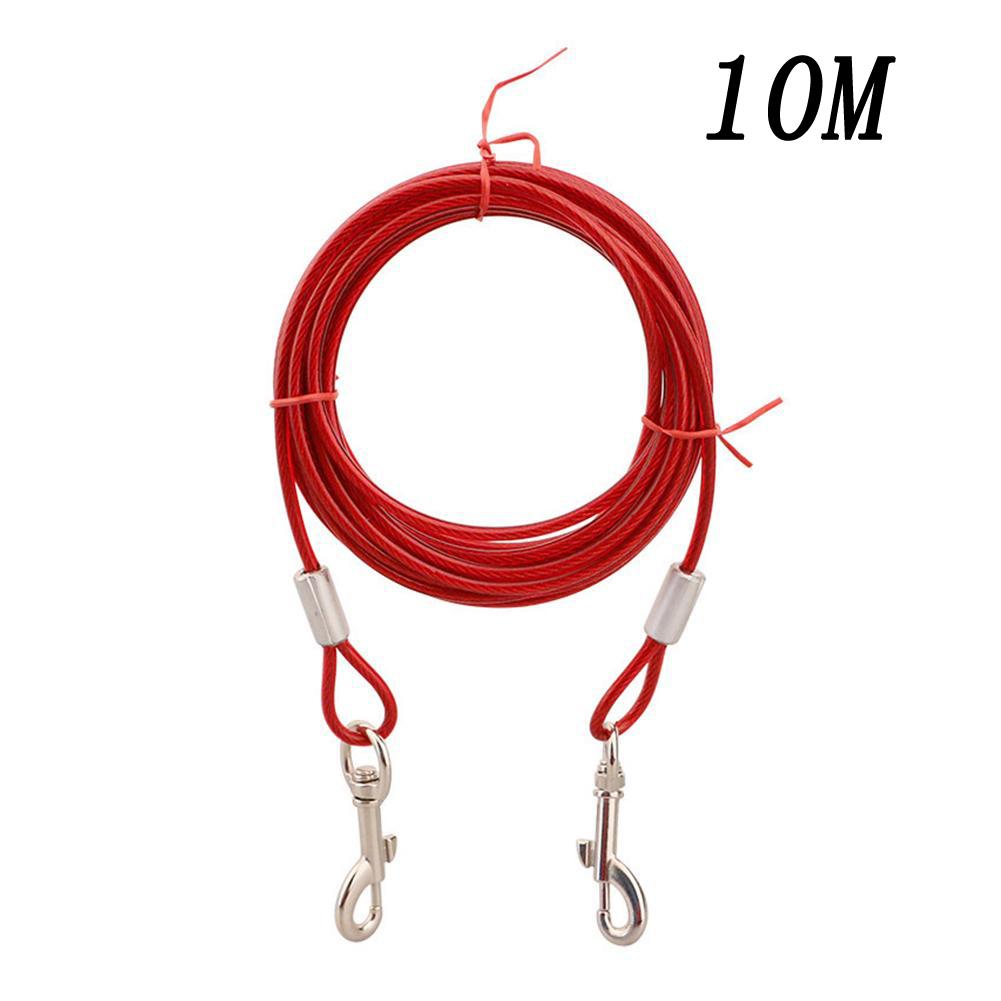 3m/10m Heavy Duty Tie Out Cable Leash with Metal Durable Steel Glue Coating Wire Traction Rope for Dogs Outdoor Cable Steel