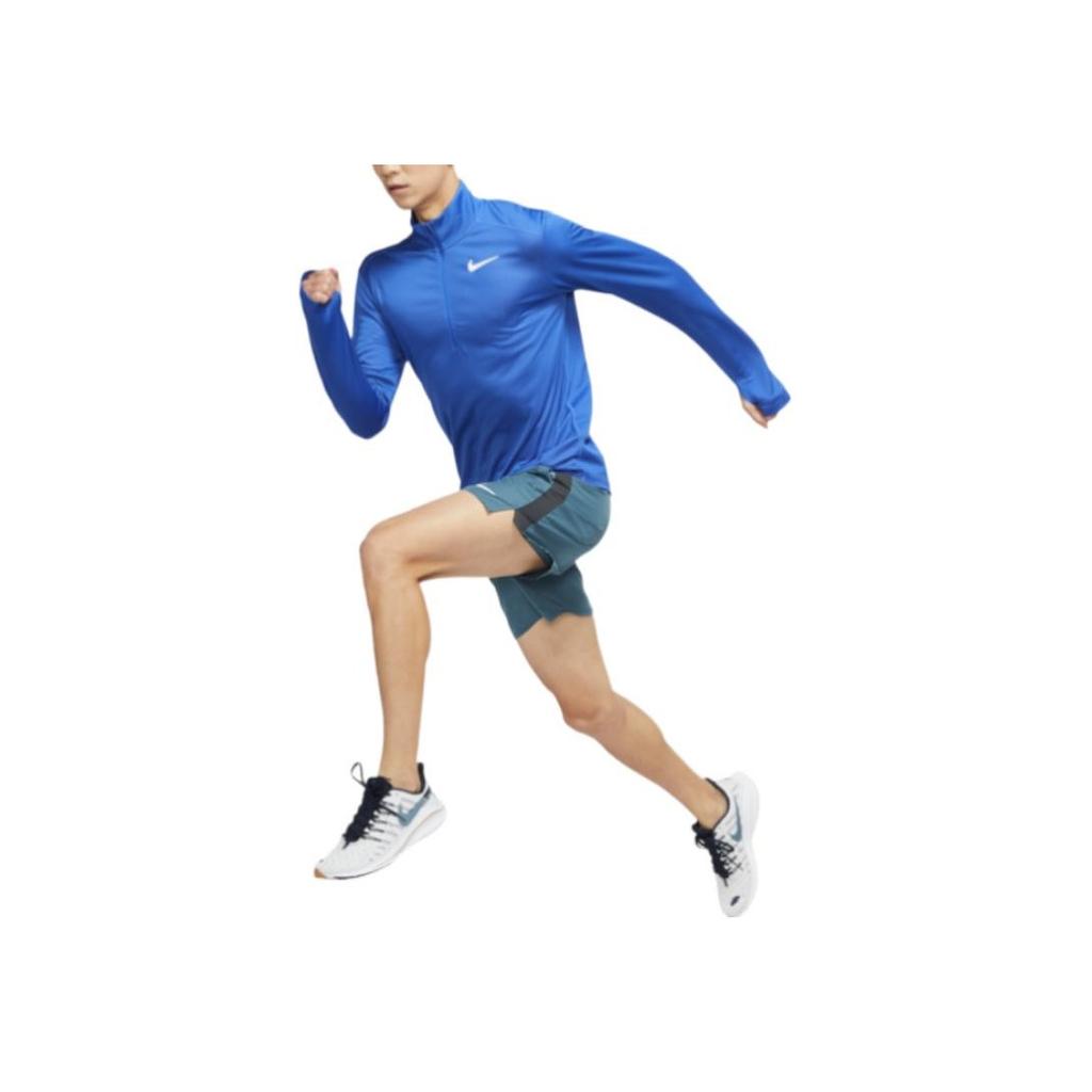 Nike Футболка с длинным рукавом и воротником-стойкой с логотипом и принтом на молнии. Мужские топы, синие BV4756-453