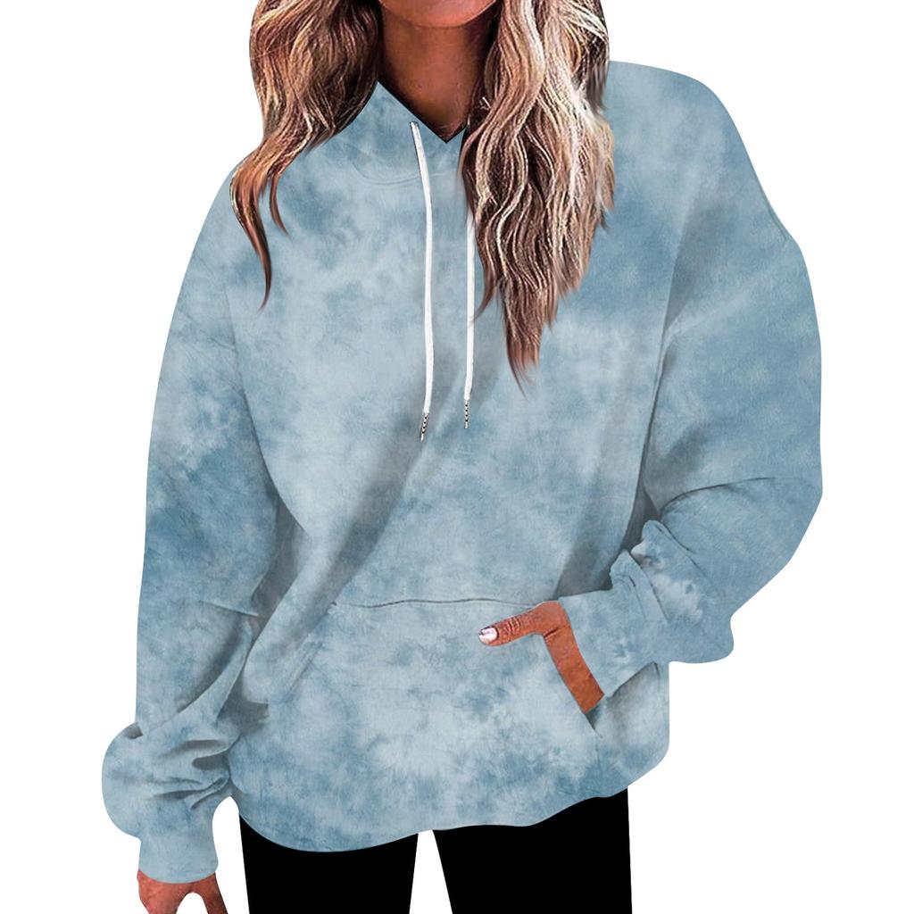 Женская мода Повседневные Универсальные Повседневные толстовки с круглым вырезом Графика Повседневные с длинным рукавом Градиент Лоскутная верхняя одежда с принтом Толстовки