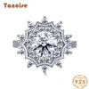 Tancise Women Classic 925 Sterling Silver  Zircon Ring Ladies Jewelry Wedding Promise Party Gift