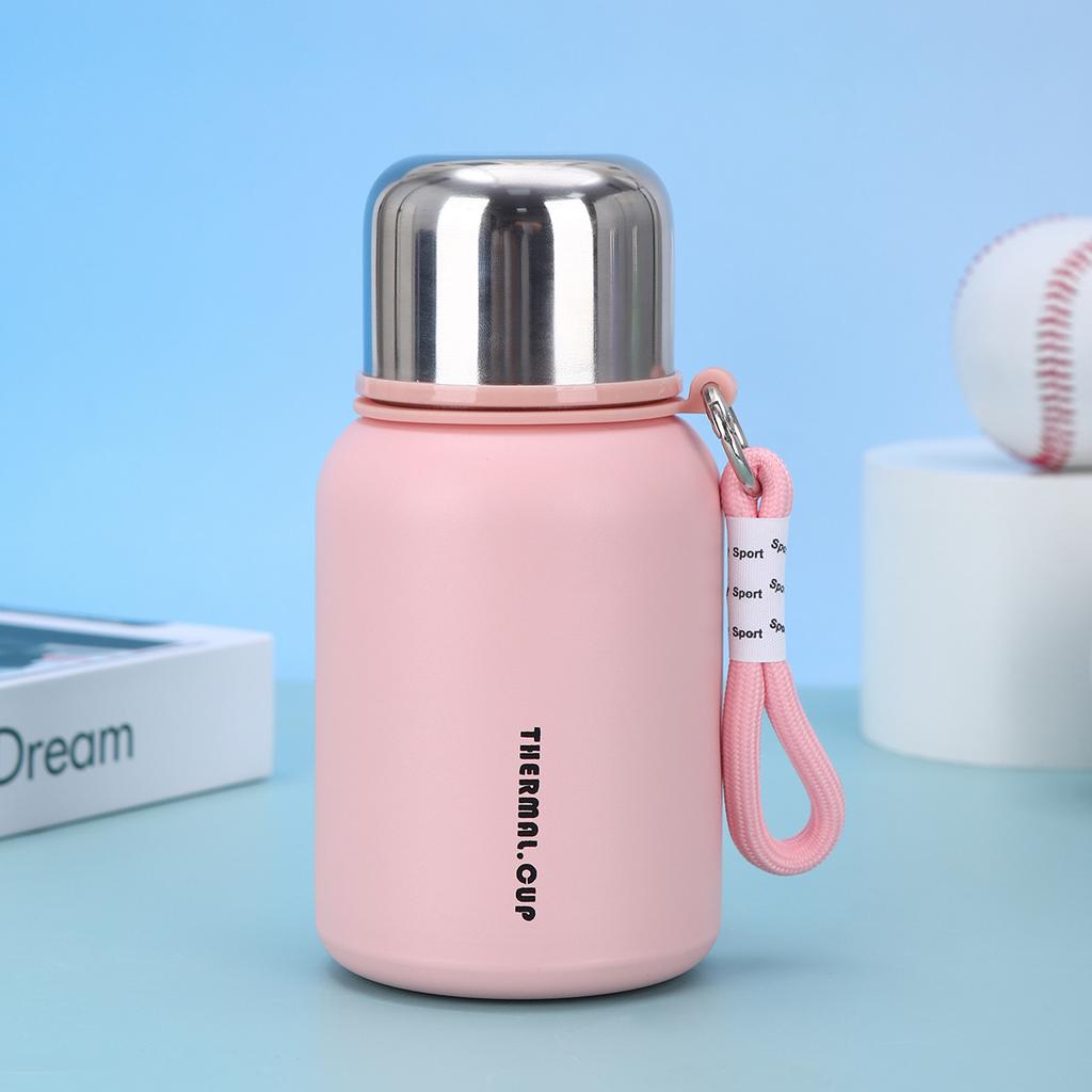 Stylish Stainless Steel Thermos Cup Simple and Compact Sling Water Cup Outdoor Portable Vacuum Bouncing Cup