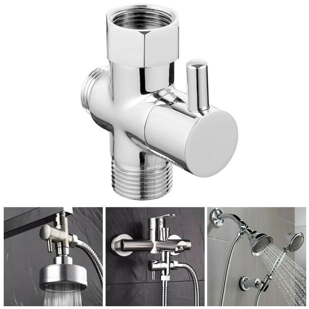 Three Function 3 Way Shower Head Diverter Valve T-Adapter Shower Tap Connector Sink Accessories