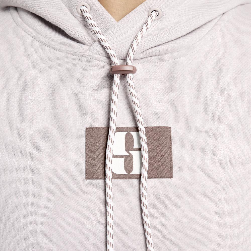 Nike Флисовая толстовка с капюшоном Sabrina Letter Tag, женские топы, серый, фиолетовый FJ4450-019
