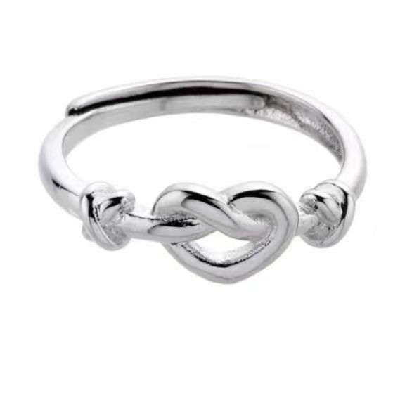 Twin Knot Winding Love Zircon Ring Girlfriend Couple Ring Fashion Simple High Sense Niche Design Jewelry
