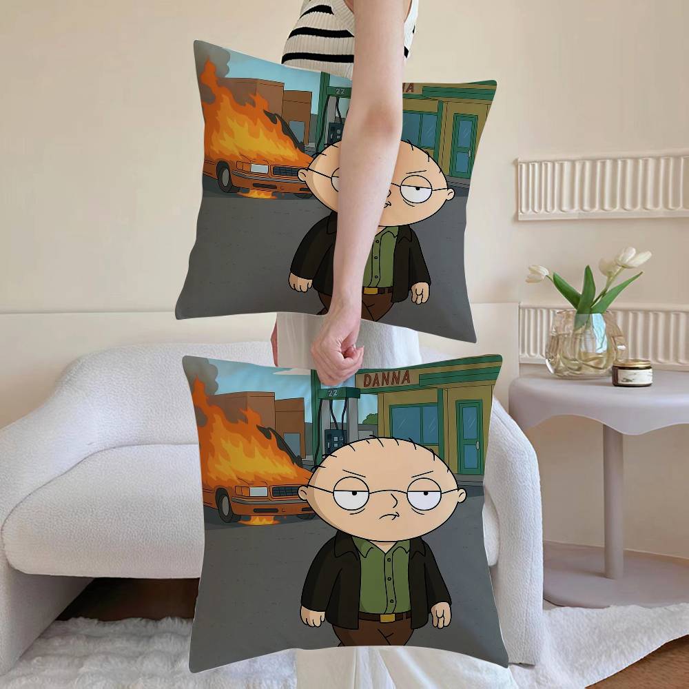 Cartoon F-Families Guys Pillow Case Sofa And Living Room Decorative Cushion Covers Dust-Proof And Mite-Proof Invisible Zipper